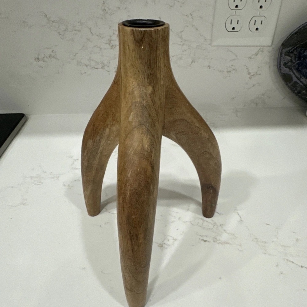 Wood Antler Style Candle Holder 9.75” Tall